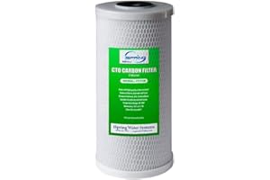 iSpring FC15B High Capacity Activated CTO Carbon Block Filter for Under Sink and Whole House Water Filtration System, 5-Micron 10"x4.5"