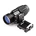 Bumlon Magnifying Scope 3X30mm Focus Adjustable with Flip up Mount Picatinny Weaver Rail