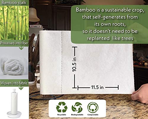 Bamboo Towels, Reusable Paper Towels, 2 Rolls, 60 Sheets, Natural Loofah Dish Sponge, Kitchen Towels, Unpaper Towels, Eco Friendly Products, Washable Recycled Organic Kitchen Napkins