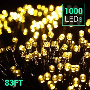 Quntis 83Ft 1000 LEDs String Lights - Outdoor & Indoor Waterproof Christmas Decoration Lights 8 Modes Holiday Twinkle Fairy Lights for Home Garden Wedding Party Xmas Tree, UL588 Approved, Warm White