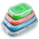 KUUK Collapsible Silicone Food Storage Container - Variety Size, 4 Pack