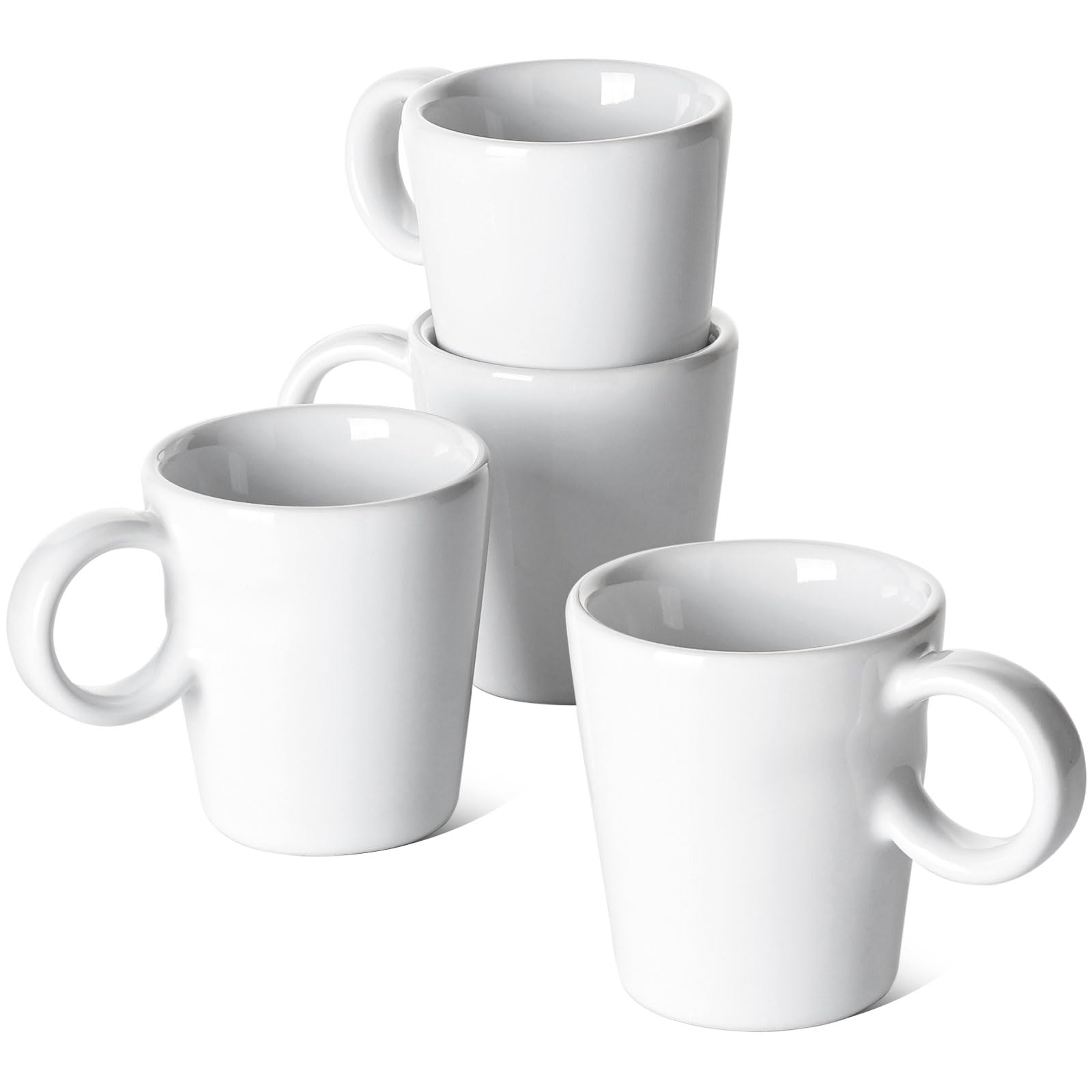 Photo 1 of ***missing 1 cup***LE TAUCI 3 oz Espresso Cups, Ceramic Demitasse Cup, Mini Coffee Mugs for Home or Office, Stackable Expresso Shots Cup Perfect for Espresso Machine, Set of 4, White