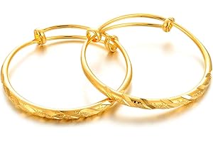 Ethlyn 2pcs/lot 18K Gold Plated Stars Kids Lucky Bangles &bracelets Birthday Christmas Gifts for baby boys and girls