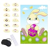 BESTOYARD Pin Mouth on the Bunny Game for Easter Party Game with Blindfold