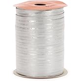 Berwick Offray Matte Silver Raffia Ribbon, 1/4'' Wide, 100 Yards