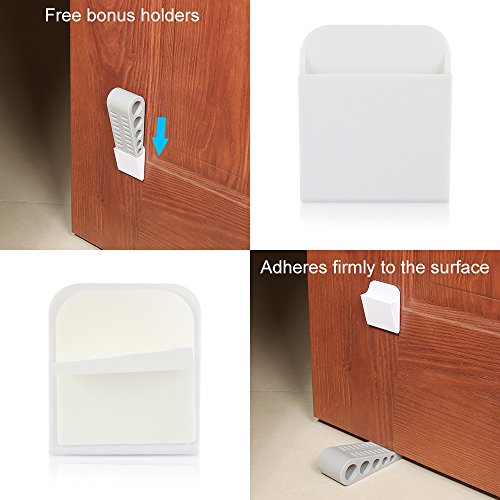 image for Rubber Door Stopper By Paissite, Heavy Duty Door Stop Wedge With Decor