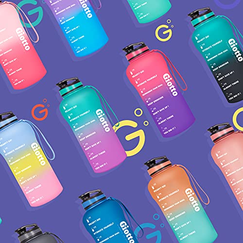 Giotto Large Half Gallon/64oz Motivational Water Bottle with Time