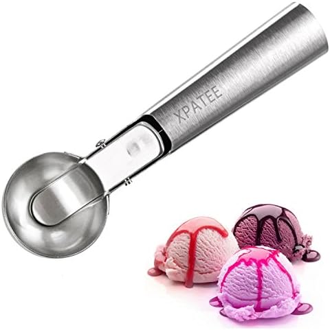 Ice Cream Scoop,Xpatee Stainless Steel Ice Cream Scoop with Trigger Release