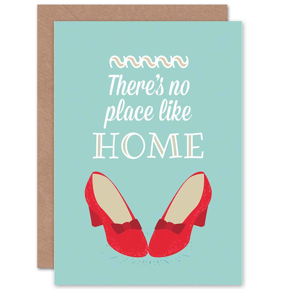 Wee Blue Coo Greeting Gift Quote Typograph Text No Place Like Home Dorothy Sealed Greeting Card Plus Envelope Blank inside