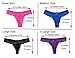 6 Pack Women Thongs Panty Bow Lace Cheeky Thongs Underwear X-Large