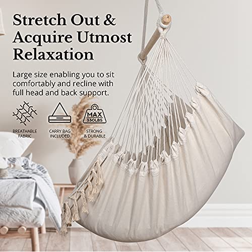 KOMOREBI Hammock Chair Hanging Rope Swing for Indoor & Outdoor Soft