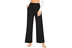 CTHH Women's Wide Leg Pants with Pockets Yoga Pants High Waisted Loose Casual Sweatpants Palazzo Lounge Pajama Leggings