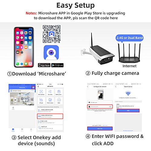 Solar Powered Battery Security Camera, NexTrend Outdoor 1080P Home Wireless WiFi IP Cam w/Build-in 6600mAh Battery, PIR Alarm Alerts, Night Vision, Two-Way Audio, Support TF Card& Cloud Service - Thumbnail 6