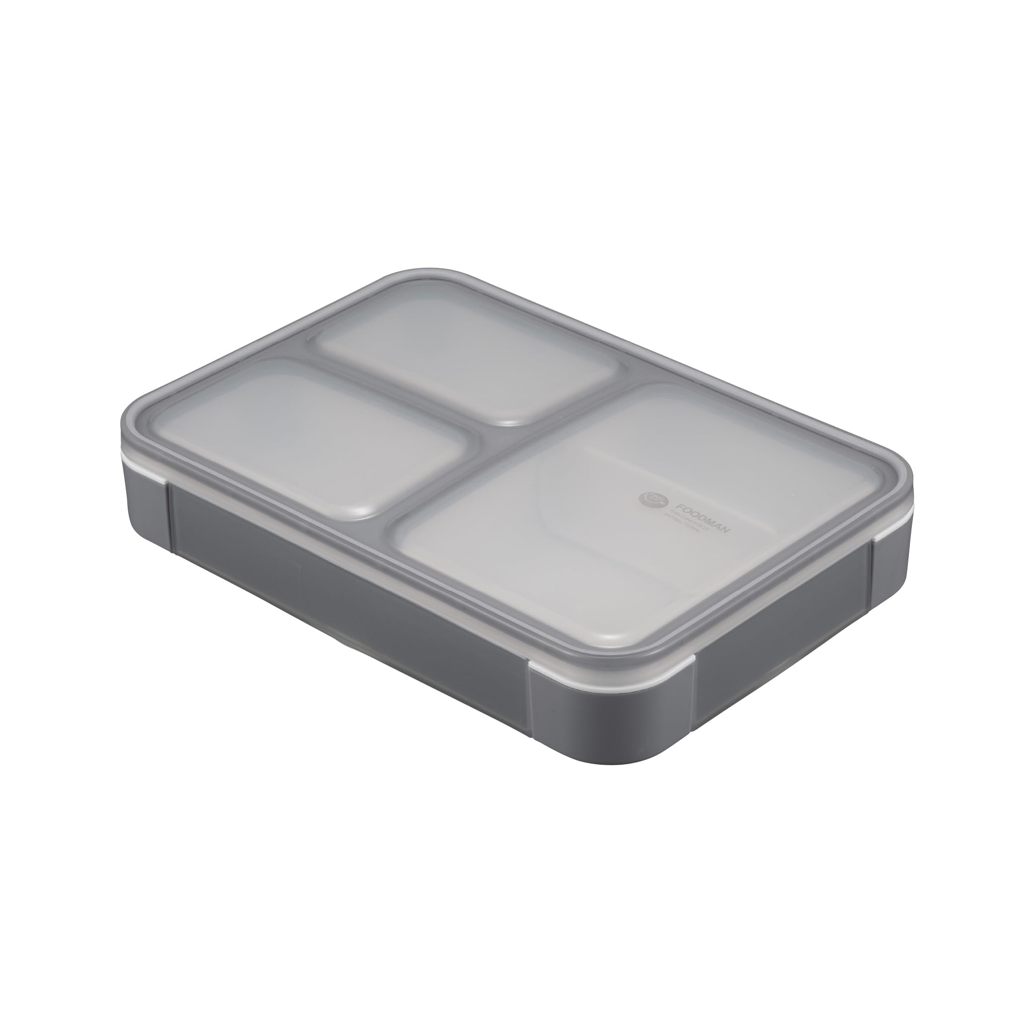 シービージャパン(CB JAPAN) フードマン 弁当箱 立てて運べる 薄型弁当箱 600ml [ 抗菌 ] グレー 汁漏れしにくい Wシーリング 4点ロックでしっかり固定DSK商品画像