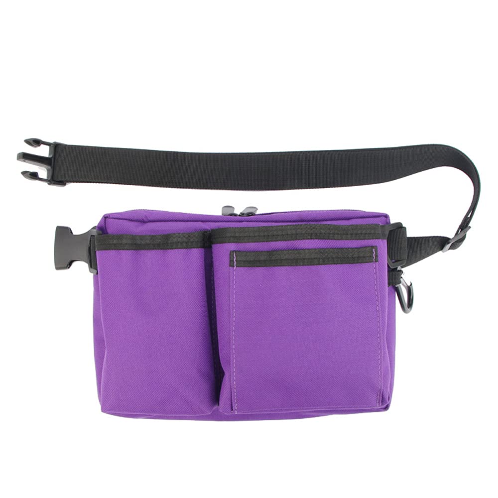 uxcellmo Nurse Organizer Pouch Waist bag Apron Tool Holder with Pockets for Holding Sanitizer for Nursing Care,Medical Care,Childcare,Restaurant Waiter (Purple) (F0517PU)