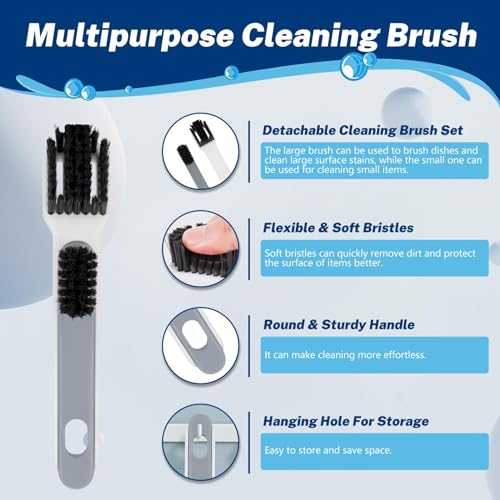Shoe Cleaning Kit, 200ml White Shoe Cleaner with Brush, Foam Sneaker Cleaner Removes Dirt and Stain, Shoe Cleaner Kit with Brush for White Shoes, Leather, Knit, Boots, Canvas, Suede, PU, Fabric