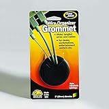 Cordaway 2" Desk Grommet, Adjustable Cord Cover, Cable Hole Wire Management, Three Different Sized Opening, Made In USA, Black Plastic (00201)