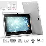 ProntoTec Axius Series Q9S 7 Inch Quad Core Allwinner A33 Cortex A7 Android 4.4 KitKat Tablet PC, 1024 x 600 Pixels, 8GB ROM, Dual Camera, G-Sensor, Google Play Pre-loaded -White
