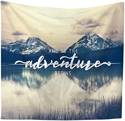 Tapestry Wall Art Bohemian Mandala Tapestry WicLian Wall Hanging Indian Hippie Tapestries (Snow Mountain Lake, 50x60inch)