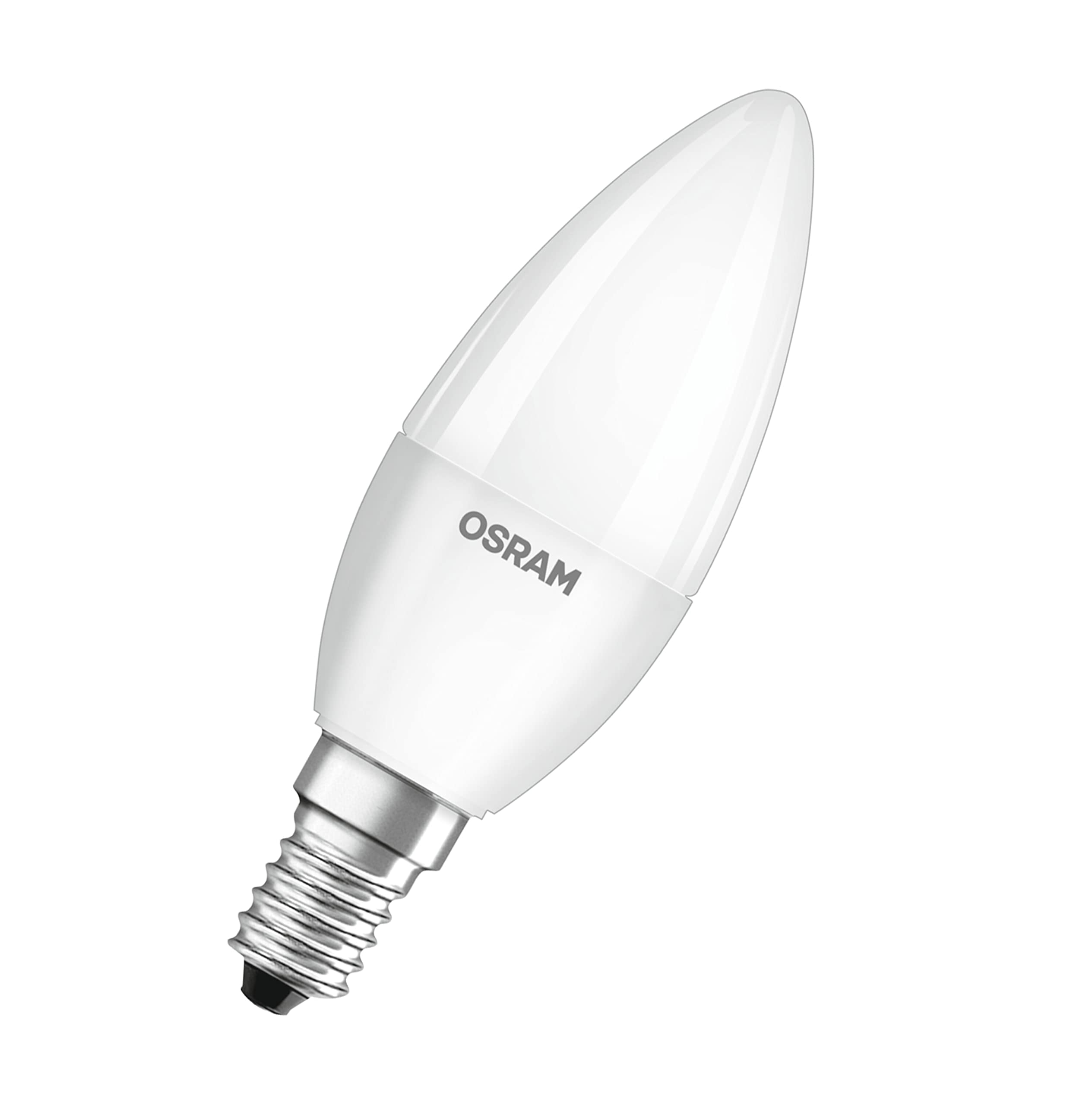 OSRAM LED Base Classic B40, Frosted Filament LED Lamps Made of Glass for E14 Base, Candle Shape, Warm White (2700K), 806 Lumen, Replaces Conventional 40W Bulbs, Box of 5