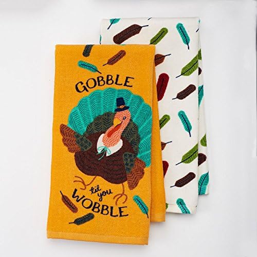 Celebrate Fall Together 16.5 X 26 Kitchen Towels Gobble Till You Wobble