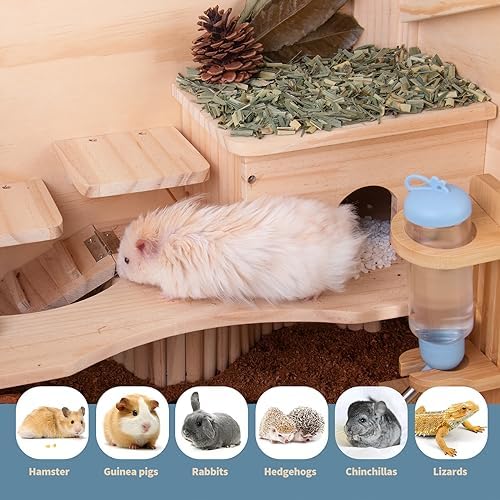 Wooden Hamster Cage and Hideout for Small Animal, Syrian Hamster