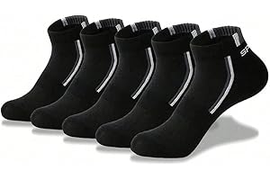 Black Stripe Athletic Ankle Socks 10 Pack Breathable Cotton Socks for Men Women Running Training Gym Wear All Season Comfort