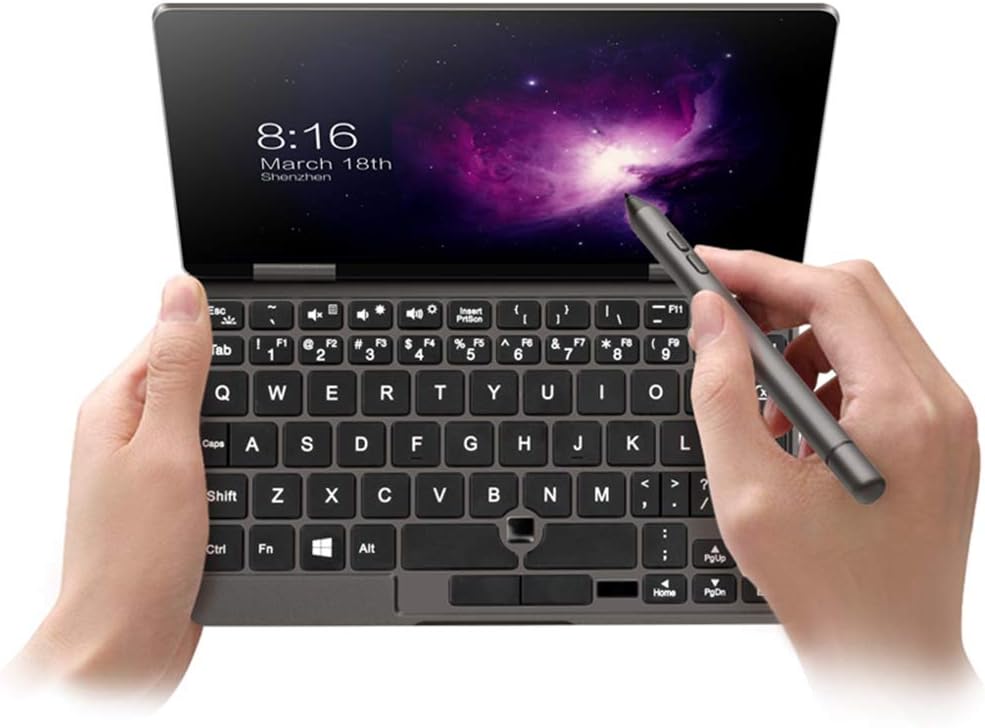 VOYO One Mix2s 2 in 1 Mini Business Laptop 7'' Platinum Edition,Fingerprint Lock Intel CoRE i7-8500Y 8G RAM 512G ROM SSD 1920 1200 IPS 360°Yoga Win10 Configuration 2048 Writing Pen