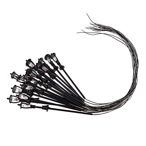 Milageto 40 Stück Modelleisenbahn LED Laternenpfahl Lampen Yard Street Lights 1/100 HO Maßstab – Bild 7