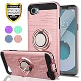 YmhxcY LG Q6 Phpne Cases,LG Q6 Plus Case,LG G6 Mini/LG Q6+ Case with HD Phone Screen Protector, 360 Degree Rotating Ring & Bracket Dual Layer Resistant Back Cover for LG Q6-ZH (ZH-Rose Gold-1)
