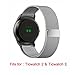 For Ticwatch 2 Band, Lamshaw Milanese Magnetic Loop Stainless Steel Watch Strap for Ticwatch 2/Ticwatch E Super Lightweight Smartwatch (Wrist (6.5-9) Silve)