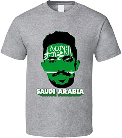 Hattan Sultan Babhir Arabia Flag Big Head Cool World Cup Fan T Shirt 2XL Sport Grey