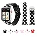 Sport Band for Apple Watch 38mm 42mm, iWatch Strap Replacement with Polka Dot Floral Print Leather Bracelet Wristband for Apple Watch Series 3，2，1, NIKE+, Hermes, Edition (Black white polka dot, 42mm)