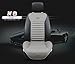 EDEALYN Universal Car Seat Cover PU Leather Car Seat Cushion Driver Seat Cover with Backrest - Car Front Seat Protector Fits 95% of Vehicles-1 Piece (Gray-B)