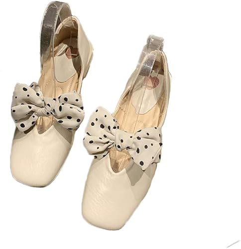 Amazon Xiaoxiannv ボウ豆の靴 ラフシングルシューズ女性 ファッション 浅口方头豆豆鞋 パンプス