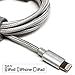 Apple MFi Certified - Lightning to USB Braided Cable with Aluminum Housing Color: Silver