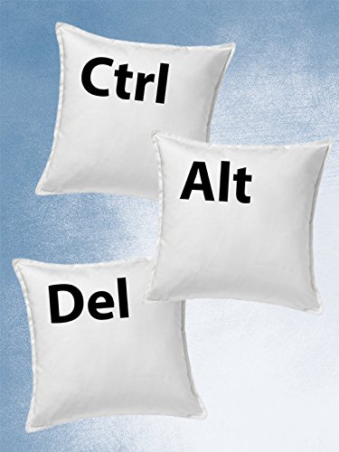 Buy Khakee Ctrl Alt Del Printed Combo Cushion 12x12 Pillow Cover