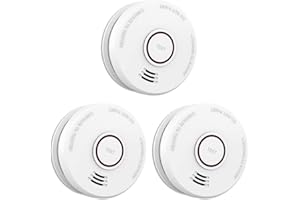 LSHOME Smoke Detector Fire Alarms 9V Battery Operated Photoelectric Sensor Smoke Alarms Easy to Install with Light Sound Warning, Test Button,9V Battery Included Fire Safety for Home (3)