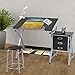 Tangkula Drafting Table Art & Craft Drawing Desk Art Hobby Folding Adjustable w/Stool (Black)