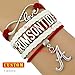 GeauxDat Collectibles Crimson Tide Gifts- Crimson Tide Football Womens Apparel Infinity Bracelet Red White Custom Bracelet