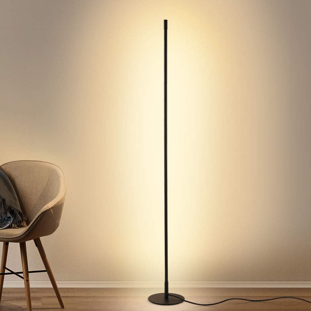 Floor Lamp Minimal LED vertical light Bedroom living room personality atmosphere lamp, black