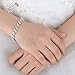 EVER FAITH Wedding Bracelets for Brides, White Gold Plated Rhinestone Cubic Zirconia Bridal 2 Layers Small Leaf Roman Bracelet for Women Prom