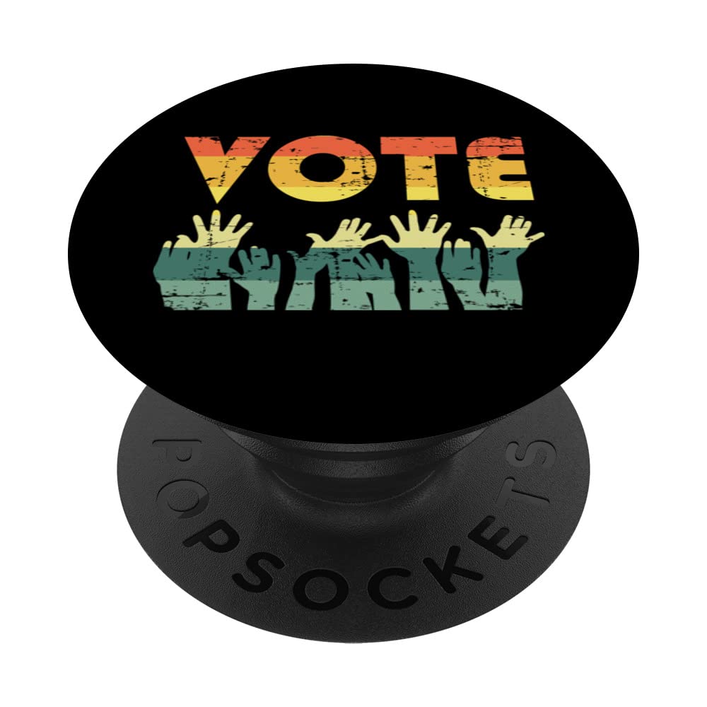 VOTE Election Campaign Raising Hands Vintage Retro Voter PopSockets Swappable PopGrip