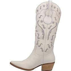 Dingo Womens Music City Cowboy Boots Leather White
