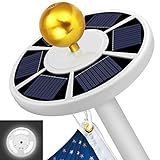 MOICO Solar Flag Pole Light, 42 Super-Bright Solar Powered LED Flagpole Light, Waterproof Solar Light for in-Ground Poles 15-20 Foot, Energy Saving LEDs, Auto On/Off Night Lighting