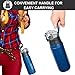 Secura Vacuum Insulated 304 Stainless Steel Water Bottle with Handle, 650ML /22OZ, Blue