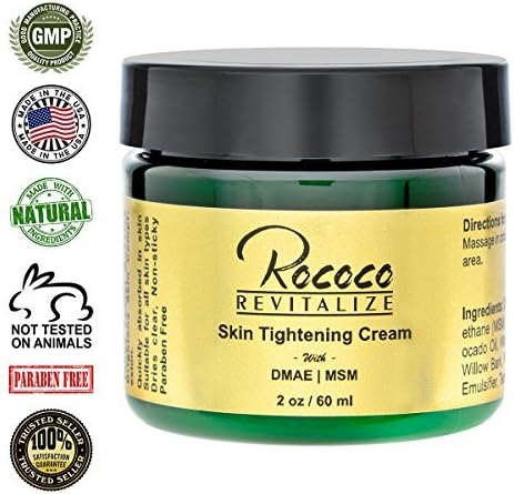 Skin Tightening Cream with Dmae and MSM for Face Neck and Hands - 60ml 2oz by Rococo Revitalize