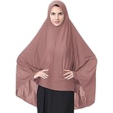 Ababalaya Women's Elegant Modest Muslim Islamic Ramadan Soft Lightweight Jersey Hijab Long Scarf