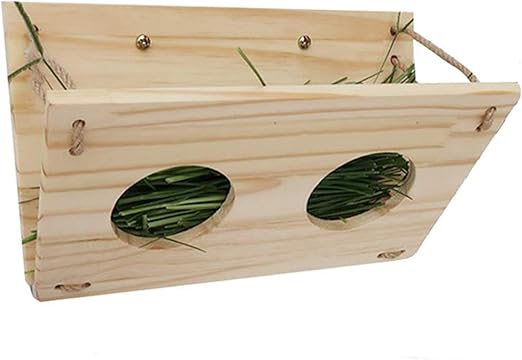 Amazon Com Tfwadmx Bunny Hay Feeder Rabbit Food Dispenser Wooden Hay Manger Rack Holder For Guinea Pig Chinchilla Hamster Pet Supplies