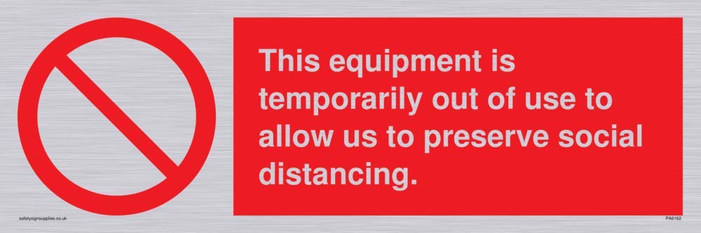 This equipment is temporarily out of use to allow us to preserve social distancing